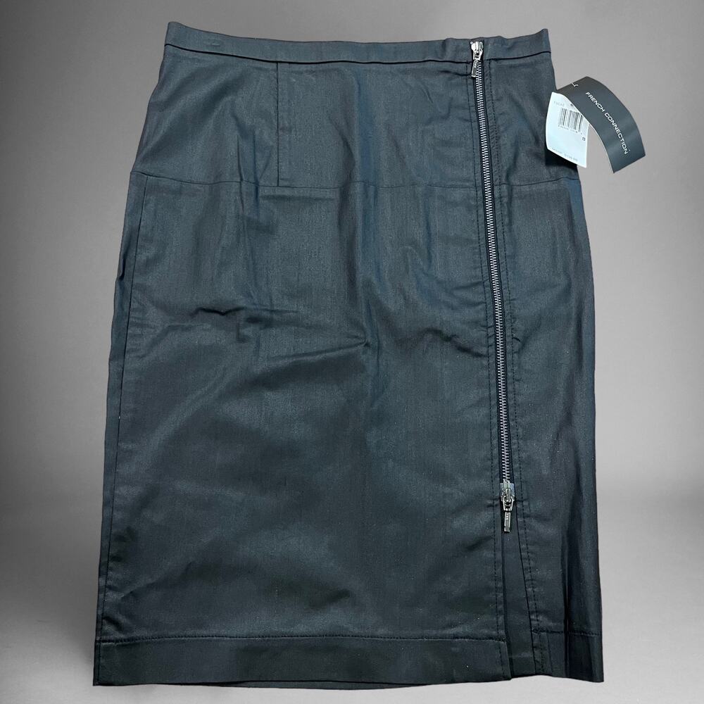 New! French Connection Skirt Womens 8 Business Pencil Preppy Goth Vegan Leather